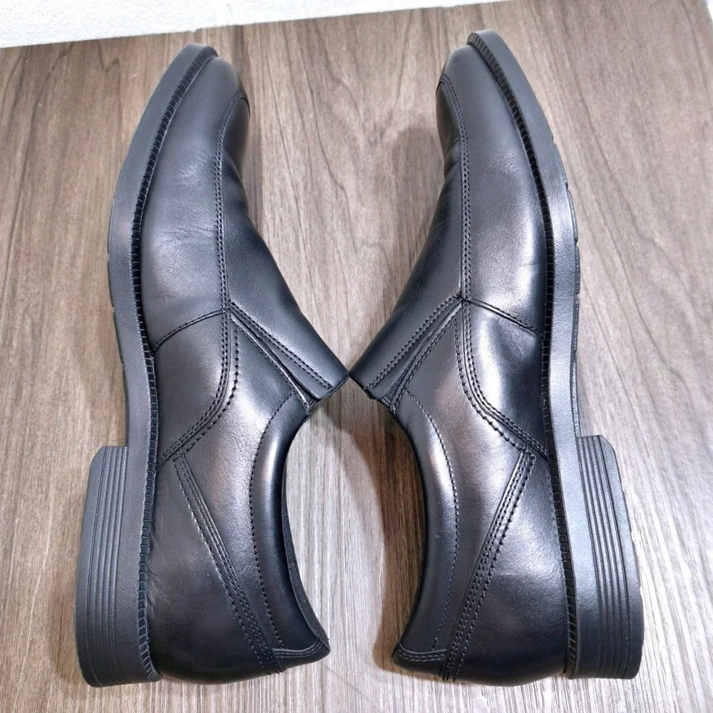 Rockport Dressports Men's 11M Black Leather Slip On Loafers CI9209 Dress Shoes